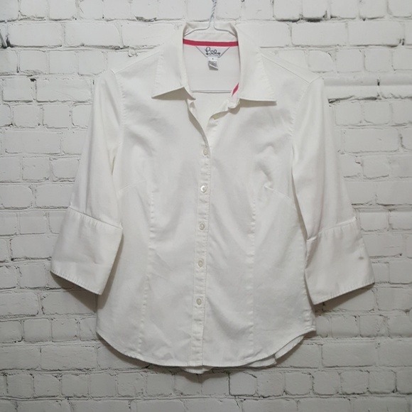 Lilly Pulitzer Tops - Lilly Pulitzer white shirt size 4